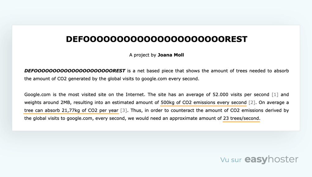Problème d'indexation Google et CO2