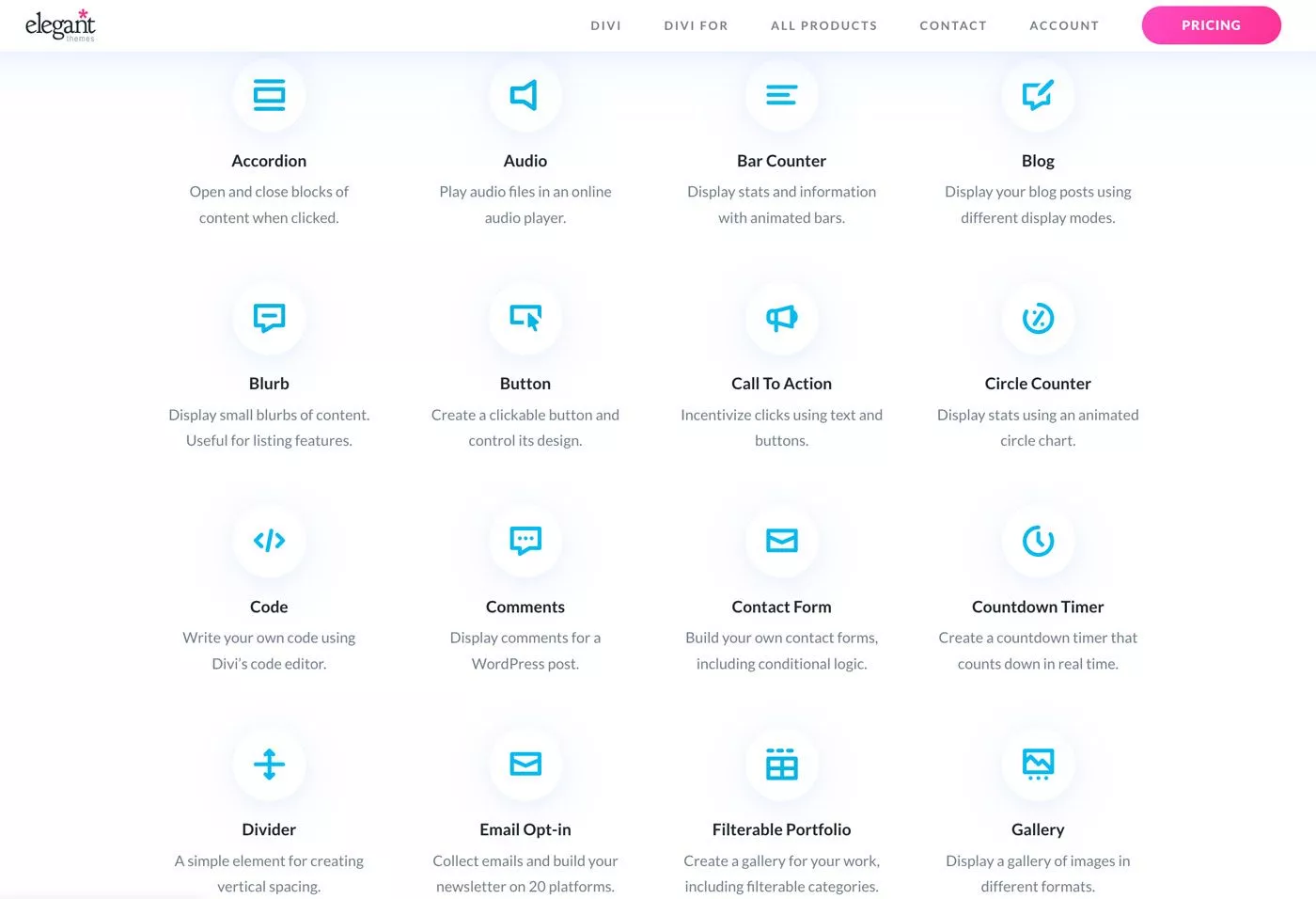 Avec plus de 200 éléments de contenus que vous pouvez ajouter dans une page ou sur votre site Web, selon notre avis, cela fait de Divi le meilleur thème WordPress