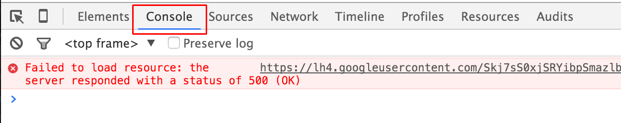 Voici un exemple d'erreur que l'on peut voir dans la console de Google Chrome lors d'un dépannage WordPress